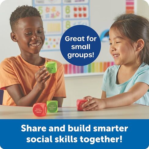 مكعبات حل النزاعات من Learning Resources - مكعبات بدء المحادثة، ألعاب علاجية للأطفال، بطاقات المهارات الاجتماعية، ألعاب التعلم العاطفي الاجتماعي، أسئلة الطاولة للعشاء العائلي in Saudi Arabia