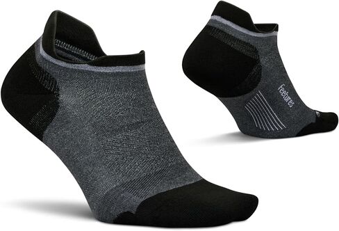 Feetures Elite Golf Max Cushion Tab Ankle Socks - Sport Sock with Targeted Compression - Gray, Large (3 Pair) in Saudi Arabia