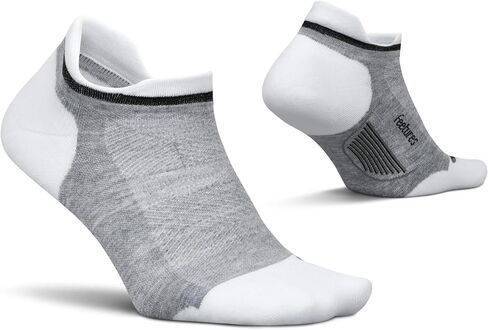 Feetures Elite Golf Max Cushion Tab Ankle Socks - Sport Sock with Targeted Compression - Gray, Large (3 Pair) in Saudi Arabia