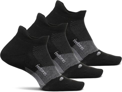 Feetures Elite Golf Max Cushion Tab Ankle Socks - Sport Sock with Targeted Compression - Gray, Large (3 Pair) in Saudi Arabia