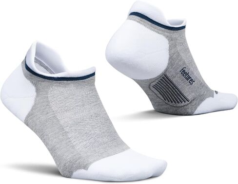 Feetures Elite Golf Max Cushion Tab Ankle Socks - Sport Sock with Targeted Compression - Gray, Large (3 Pair) in Saudi Arabia