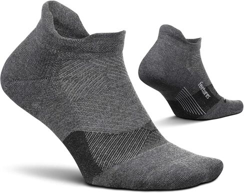 Feetures Elite Golf Max Cushion Tab Ankle Socks - Sport Sock with Targeted Compression - Gray, Large (3 Pair) in Saudi Arabia