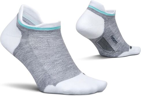 Feetures Elite Golf Max Cushion Tab Ankle Socks - Sport Sock with Targeted Compression - Gray, Large (3 Pair) in Saudi Arabia