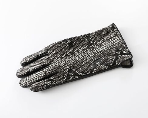 قفازات LJYH النسائية من جلد الخراف الأصلي بنمط جلد الثعبان - قفازات شتوية دافئة تعمل باللمس متوافقة مع الكشمير مبطنة بالكشمير، قفازات كلاسيكية للقيادة والسهرات والحفلات والارتداء اليومي للسيدات فضي مقاس واحد in Kuwait