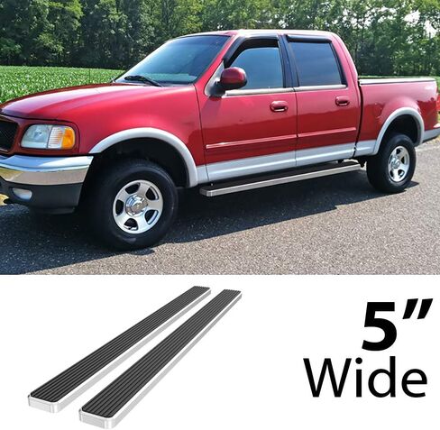 HD Ridez Running Boards Compatible with Ford F150 2001-2003 SuperCrew Cab (Include 04 Heritage) Steel Board 5" Polished Nerf Bar Side Steps Side Bars in Saudi Arabia