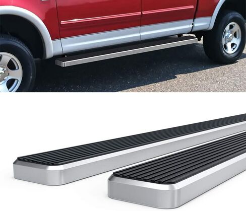 HD Ridez Running Boards Compatible with Ford F150 2001-2003 SuperCrew Cab (Include 04 Heritage) Steel Board 5" Polished Nerf Bar Side Steps Side Bars in Saudi Arabia