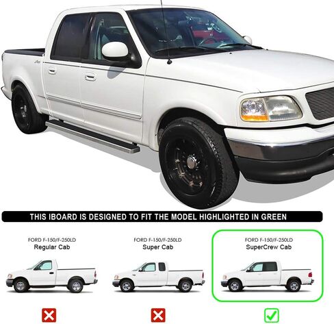 HD Ridez Running Boards Compatible with Ford F150 2001-2003 SuperCrew Cab (Include 04 Heritage) Steel Board 5" Polished Nerf Bar Side Steps Side Bars in Saudi Arabia
