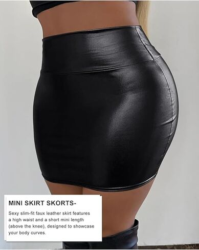 Women's Mini Skirt – Stretch Knit Bodycon Slim Fit Pencil Solid Skirts in Saudi Arabia