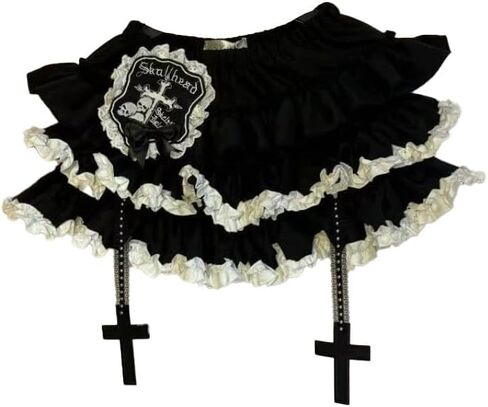 Gothic Y2k Cross Short Skirt Elastic Waist Womens High Street Chic Thin Hot Girl Skirts Aesthetic Punk Outfits in Kuwait