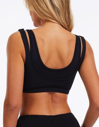 TZLDN Double Layer Sports Bras for Women Padded Push Up Yoga Workout Tank Tops Gym Medium Impact in Saudi Arabia