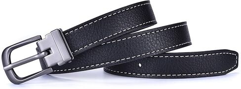 Boys Black PU leather belt with Removable Pin Buckle, Ratchet Belts for Kids Dress Casual School Uniform in Kuwait