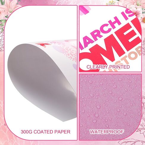 6 Pcs Women's History Month Unframed Posters for Classroom Decorations - Pink Wall Prints - International Women's Day Bulletin Board Set for School, Office, Home & Room in Kuwait