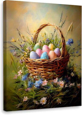 WODMIS Easter Christian Floral Wall Decorations Framed Canvas Art, He Is Risen Religious Easter Bible Verses Wildflower Decor Canvas Home Decorations for Bedroom Living Room Church Wall Decor 11x14 in Saudi Arabia