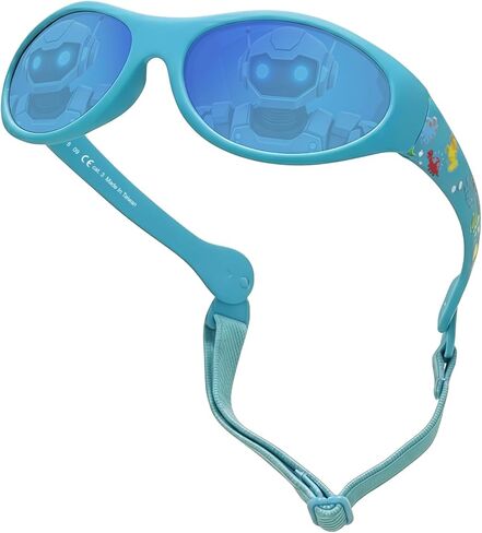 Age 1–3 Polarized Kids Sunglasses UV400 Protection for Boys & Girls - Adjustable Strap, Flexible BPA-Free Frame in Kuwait