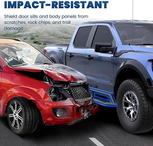 لوحات تشغيل بدرجين بتصميم 6 بوصات قضبان جانبية متوافقة مع دودج رام 1500 Crew Cab 2019-2024، 4 أبواب كاملة الحجم قضبان نيرف (أسود) in Saudi Arabia