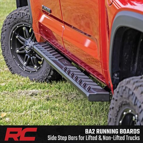 Rough Country BA2 Running Boards for Toyota Tundra CrewMax (2022-2026) - 5" Wide Steel Step Bars, Non-Slip Grip Foot Rails, No-Drill Install, Truck Side Steps in Saudi Arabia