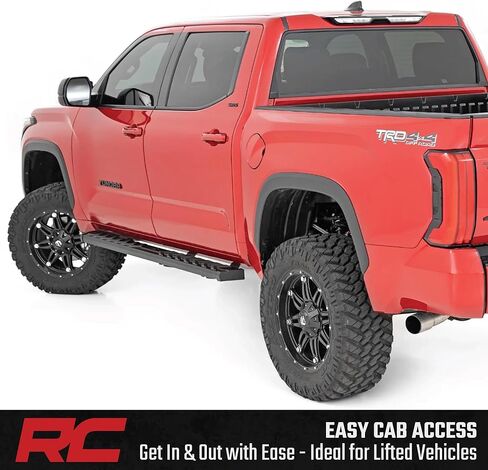 Rough Country BA2 Running Boards for Toyota Tundra CrewMax (2022-2026) - 5" Wide Steel Step Bars, Non-Slip Grip Foot Rails, No-Drill Install, Truck Side Steps in Saudi Arabia