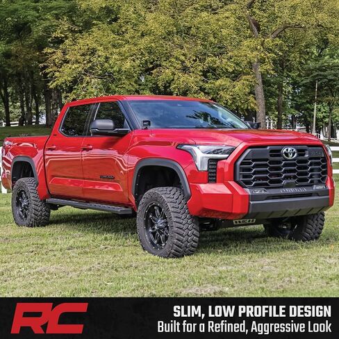 Rough Country BA2 Running Boards for Toyota Tundra CrewMax (2022-2026) - 5" Wide Steel Step Bars, Non-Slip Grip Foot Rails, No-Drill Install, Truck Side Steps in Saudi Arabia