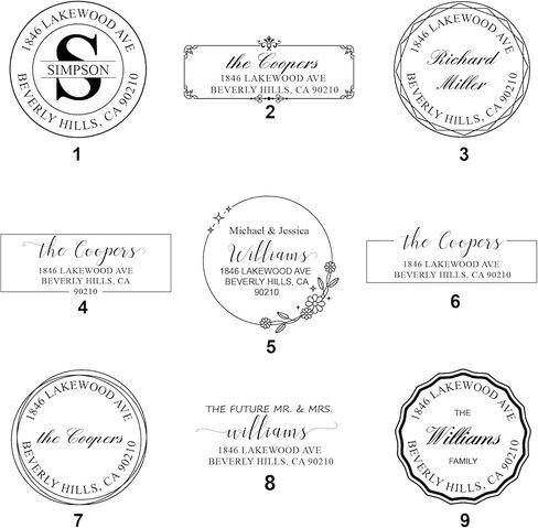 Up to 54 Designs – Custom Return Address Stamp – Round and Rectangular Personalized Self-Inking Address Stamp for Mailing, Wedding and Housewarming（Medium） in Saudi Arabia