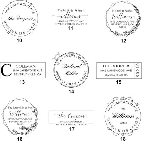 Up to 54 Designs – Custom Return Address Stamp – Round and Rectangular Personalized Self-Inking Address Stamp for Mailing, Wedding and Housewarming（Medium） in Saudi Arabia