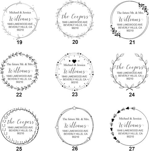 Up to 54 Designs – Custom Return Address Stamp – Round and Rectangular Personalized Self-Inking Address Stamp for Mailing, Wedding and Housewarming（Medium） in Saudi Arabia