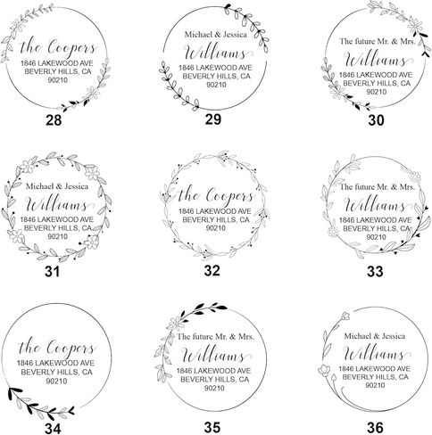 Up to 54 Designs – Custom Return Address Stamp – Round and Rectangular Personalized Self-Inking Address Stamp for Mailing, Wedding and Housewarming（Medium） in Saudi Arabia
