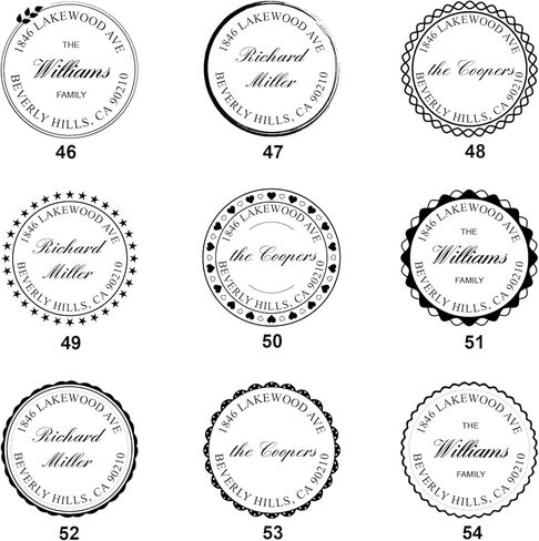 Up to 54 Designs – Custom Return Address Stamp – Round and Rectangular Personalized Self-Inking Address Stamp for Mailing, Wedding and Housewarming（Medium） in Saudi Arabia