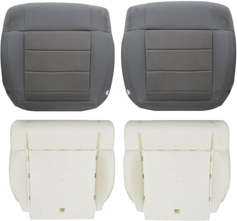 FZJDSD Gray Driver & Passenger Side Bottom Replacement Cloth Seat Covers & Foam Cushion Compatible with Jeep Wrangler Sahara Rubicon 2008 2009 2010 in Saudi Arabia