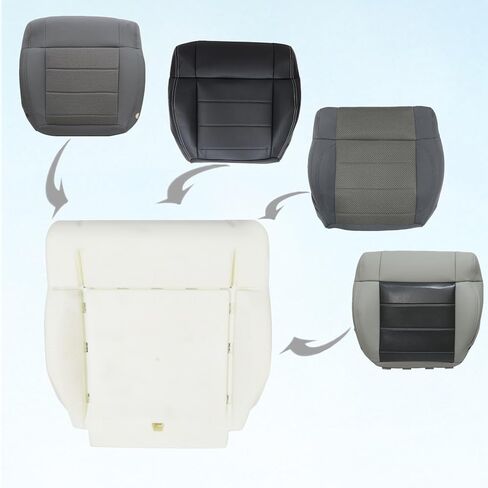 FZJDSD Gray Driver & Passenger Side Bottom Replacement Cloth Seat Covers & Foam Cushion Compatible with Jeep Wrangler Sahara Rubicon 2008 2009 2010 in Saudi Arabia