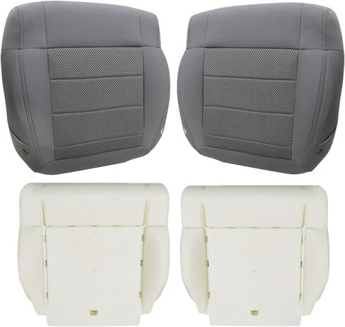 FZJDSD Gray Driver & Passenger Side Bottom Replacement Cloth Seat Covers & Foam Cushion Compatible with Jeep Wrangler Sahara Rubicon 2008 2009 2010 in Saudi Arabia