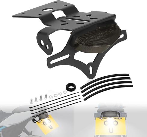 Plug&Play GSX8S Fender Eliminator، GSX8R Tail Tidy Kit متوافق مع GSX-8R 2024-2026 GSX-8S 2023-2026 لوحة الترخيص مجهزة بضوء الفرامل وأضواء لوحة الترخيص (الدخان) in Kuwait
