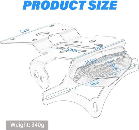 Plug&Play GSX8S Fender Eliminator، GSX8R Tail Tidy Kit متوافق مع GSX-8R 2024-2026 GSX-8S 2023-2026 لوحة الترخيص مجهزة بضوء الفرامل وأضواء لوحة الترخيص (الدخان) in Kuwait