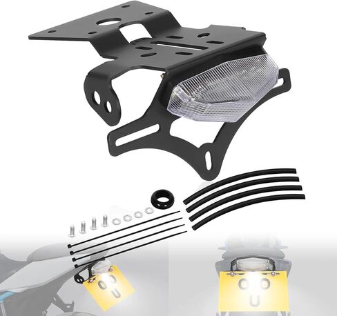 Plug&Play GSX8S Fender Eliminator، GSX8R Tail Tidy Kit متوافق مع GSX-8R 2024-2026 GSX-8S 2023-2026 لوحة الترخيص مجهزة بضوء الفرامل وأضواء لوحة الترخيص (الدخان) in Kuwait