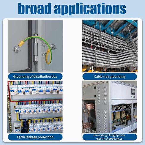Engine Grounding Strap, Multi-purpose Braided Copper Distribution Box Bridge Jumper, High Temperature Resistant Flexible Cable Tape Set with Connection Terminals, for Most Cars (Gold) in Kuwait