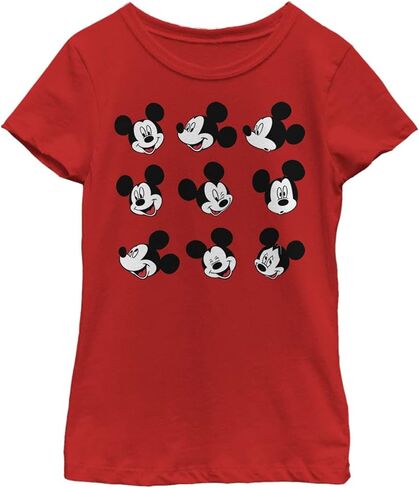 Disney Girls Characters Expression Box Up Girl's Solid Crew Tee in Saudi Arabia