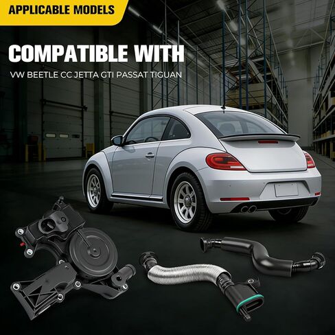 PCV صمام محرك علبة المرافق تنفيس فاصل الزيت متوافق مع VW Beetle CC Jetta GTI Passat Tiguan متوافق مع Audi A3 A4 A5 Q5 TT استبدال مقاوم للصلب 06H103495A in Kuwait
