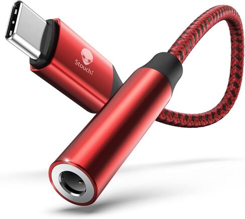 Stouchi USB C to 3.5mm Dongle Adapter, USB C to 3.5mm Headphone Jack Hi-Fi DAC Compatible with iPhone 15 Pixel 8 7/6a/6/5, iPad mini 6, Samsung Galaxy S22/S21/S20 plus ultra, Note 20/10- Grey in Saudi Arabia