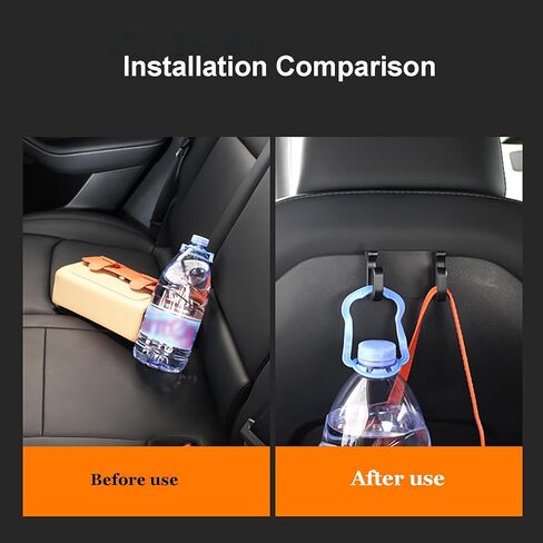 خطافات ظهر المقعد OATSBASF لطراز Tesla 3 Model Y 2017-2024، خطافات قابلة للطي لمسند الرأس وحقيبة السيارة وخطاف أنيق للمقعد الخلفي مصممة لملحقات Tesla Model 3 Y (عبوتان) in Kuwait