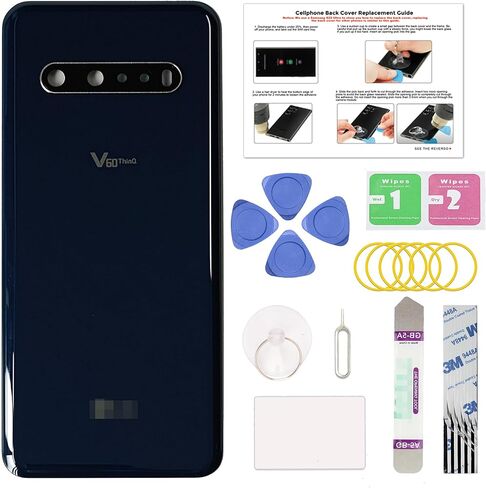 Compatible with LG V60 ThinQ 5G Back Cover Replacement, V60 Back Housing Door with Pre-installed Camera Lens for All Carriers, includes Repair Tools & Instruction, Classy Blue in Kuwait