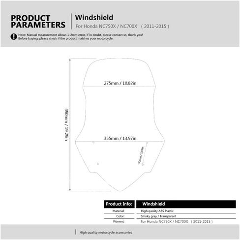 AILEO ترقية 2026 الزجاج الأمامي للدراجات النارية لـ NC750X / NC700X / NC700 (2016-2020)، استبدال الزجاج الأمامي المحسن للتجول in Kuwait