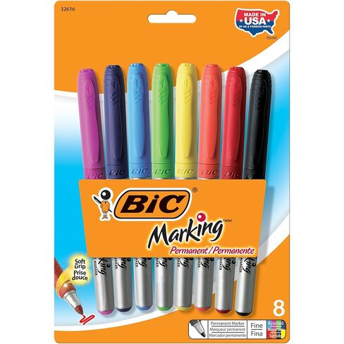 BIC Mark-It Permanent Markers Color Collection, Fine Point, Assorted, 8 ct in Saudi Arabia
