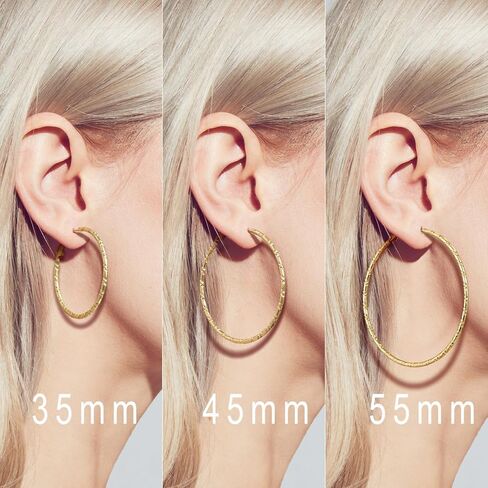 SPOINT Gold Hoop Earrings 14K Gold Hoop Earrings for Women Big Lightweight and Hypoallergenic Extra Large 14 Karat Hoops Earring for Womens Earring 55mm in Saudi Arabia