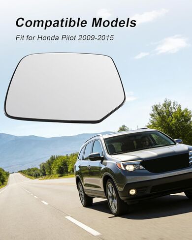 زجاج بديل للمرآة الجانبية للسائق متوافق مع Honda Pilot 2009 2010 2011 2012 2013 2014 2015، لوحة مرآة رؤية ساخنة للجانب الأيسر زجاج مرآة الرؤية استبدال 76253-SZA-A11 in Kuwait