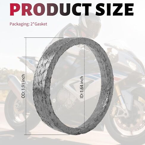 2PCS Compatible with Harley Exhaust Gasket,Motorcycle Exhausts Flange Gasket Replacement Compatible with Softail/Dyna/Touring/Sportster,Professional Exhaust Manifold Gaskets in Kuwait