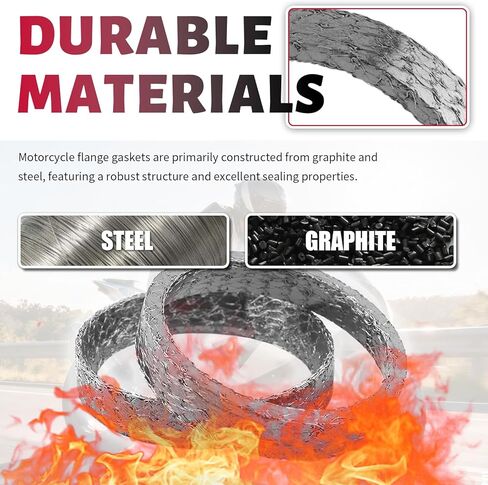 2PCS Compatible with Harley Exhaust Gasket,Motorcycle Exhausts Flange Gasket Replacement Compatible with Softail/Dyna/Touring/Sportster,Professional Exhaust Manifold Gaskets in Kuwait