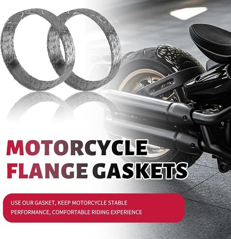 2PCS Compatible with Harley Exhaust Gasket,Motorcycle Exhausts Flange Gasket Replacement Compatible with Softail/Dyna/Touring/Sportster,Professional Exhaust Manifold Gaskets in Kuwait
