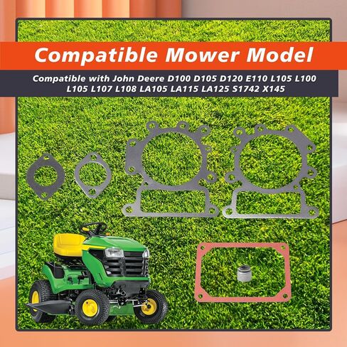 MIU11490 مجموعة حشية الصمامات المتوافقة مع John Deere D100 D105 D120 E110 L105 L100 L105 L107 L108 LA105 LA115 LA125 S1742 X145 الجرارات Z225 EZtrak Mower تحل محل MIU12707 in Saudi Arabia
