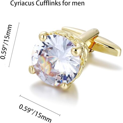 Big Size Crystal Cufflinks for Men CZ Cuff Links Sparkle Diamond Ornate Cufflinks for Wedding Groom Best Man in Saudi Arabia