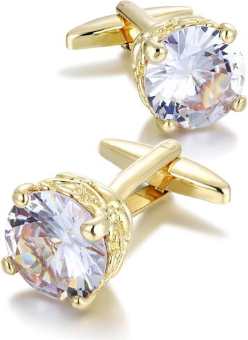 Big Size Crystal Cufflinks for Men CZ Cuff Links Sparkle Diamond Ornate Cufflinks for Wedding Groom Best Man in Saudi Arabia