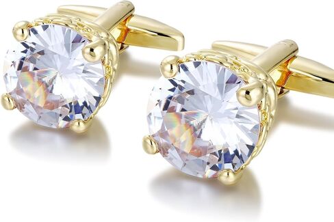 Big Size Crystal Cufflinks for Men CZ Cuff Links Sparkle Diamond Ornate Cufflinks for Wedding Groom Best Man in Saudi Arabia